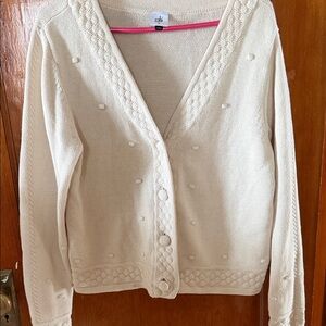 CAbi Cream Textured Cardigan